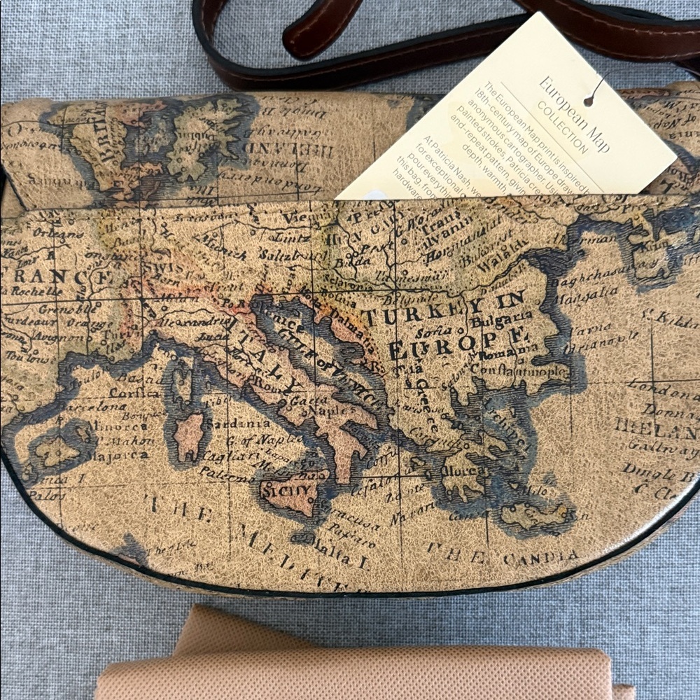Patricia Nash European Map Print Velledoria Crossbody Bag - Picture 9 of 12